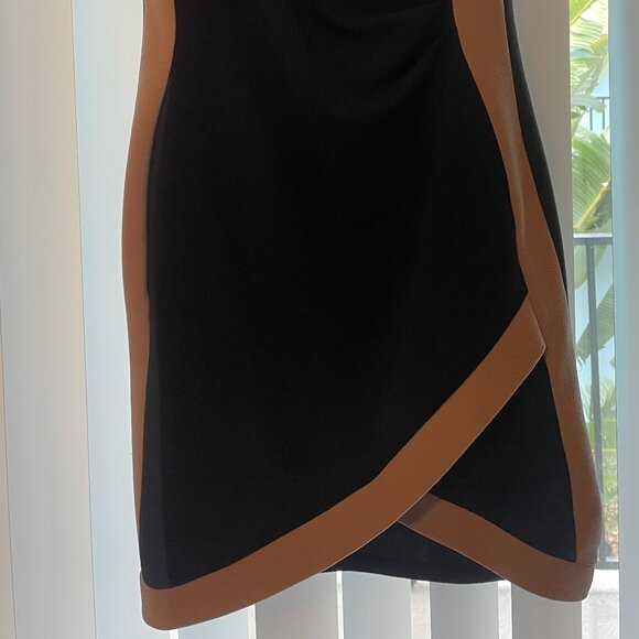 **SOLD** NWT Body Con Black & Tan Cross Dress (L) - Picture 2 of 8